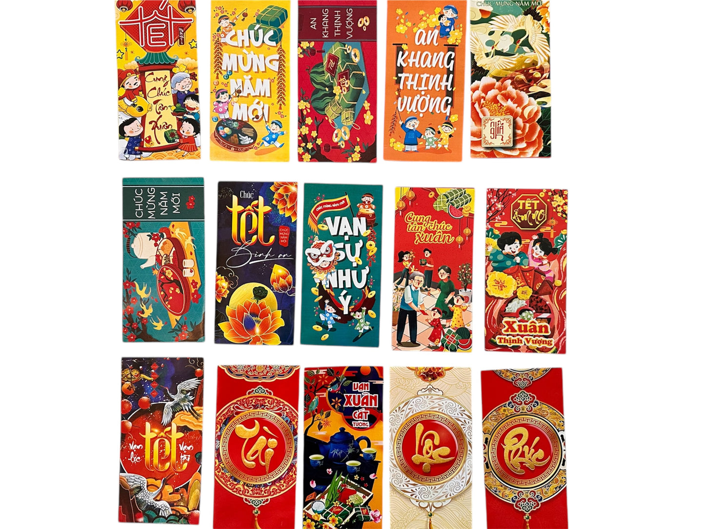 Combo 5 random lucky money envelopes (Lucky money envelopes-Lunar New Year Evenlopes)