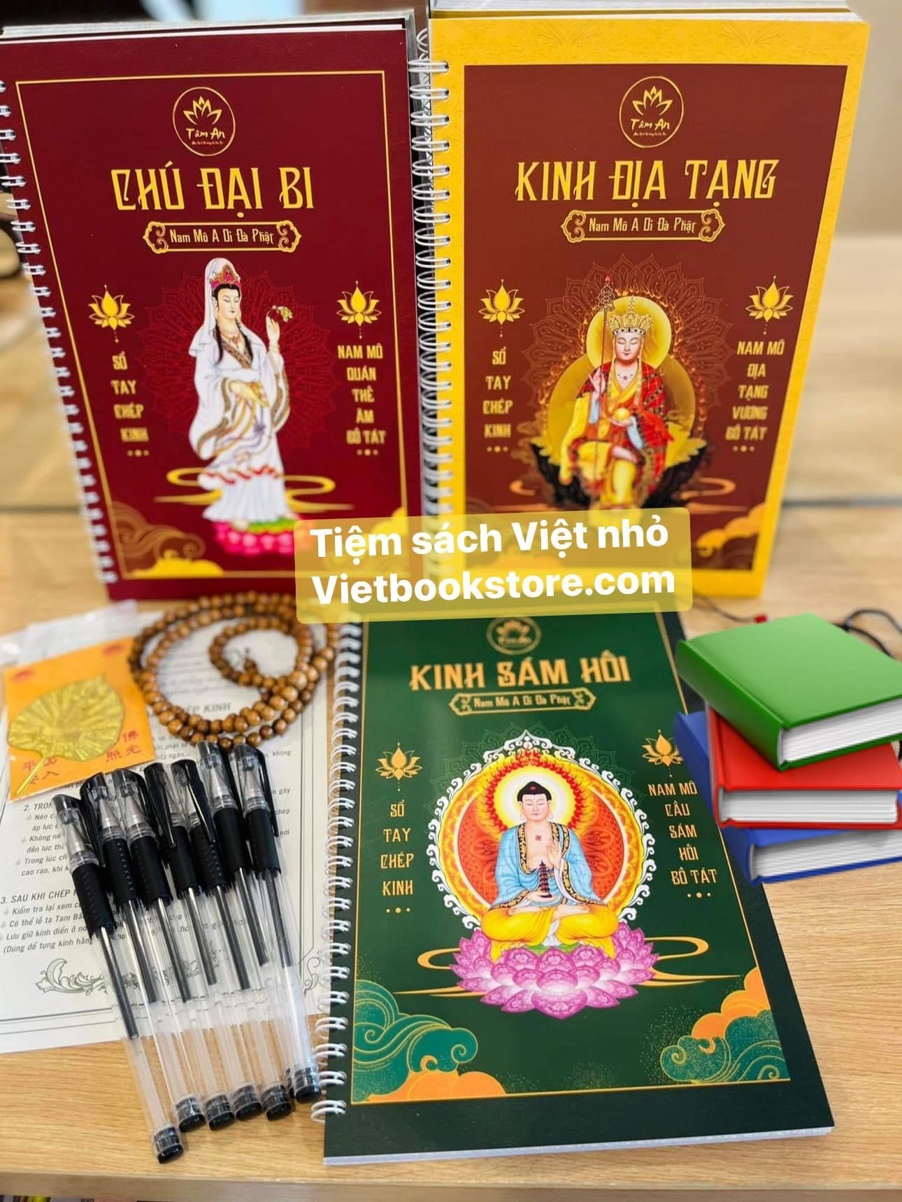 Trọn bộ 3 cuốn Vở chép kinh—Chú đại bi, Kinh địa tạng, Kinh xám hối