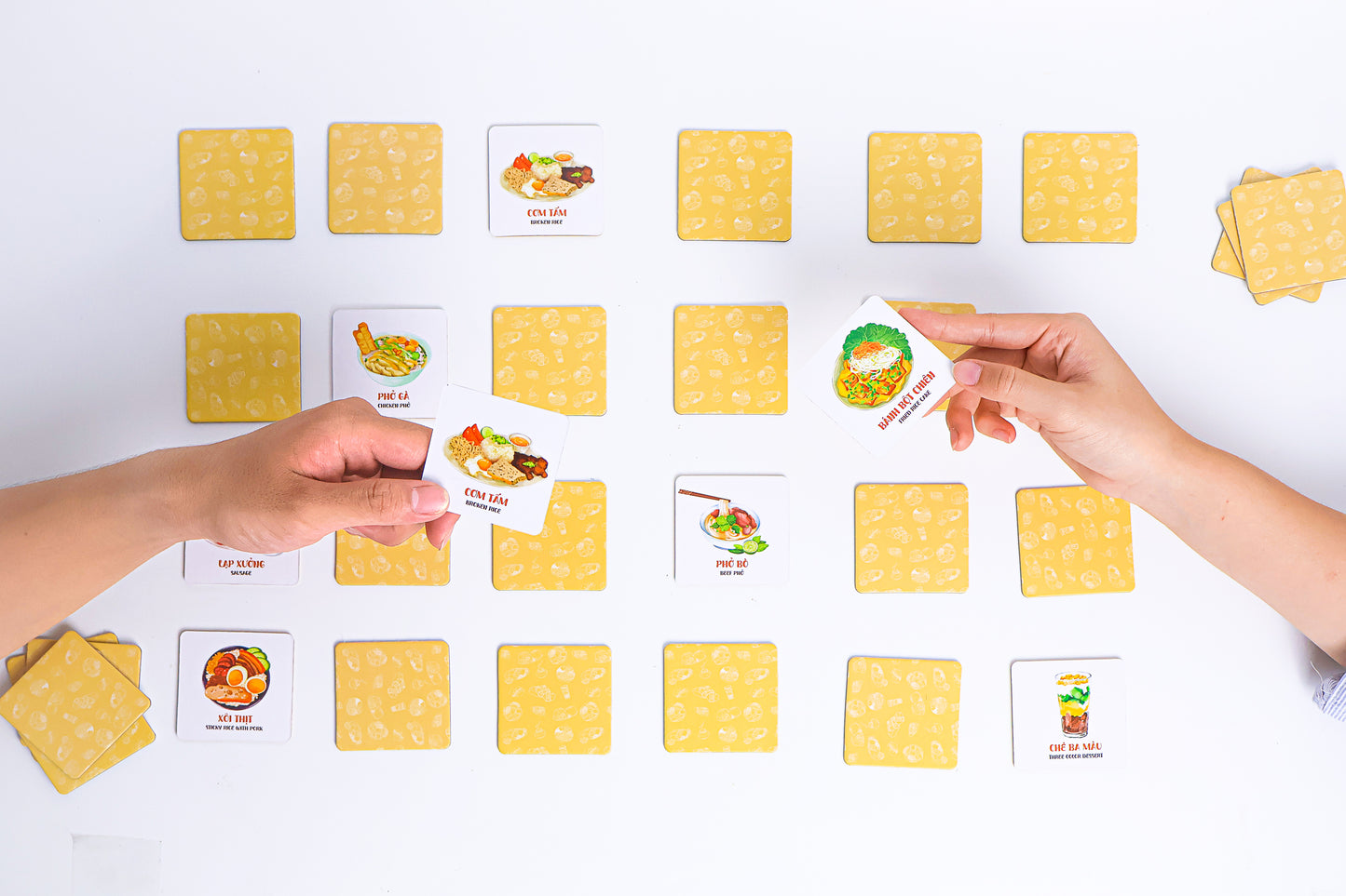 Bilingual Vietnamese Cuisine Memory Match Game| Learning Vietnamese Culture through Food and Game