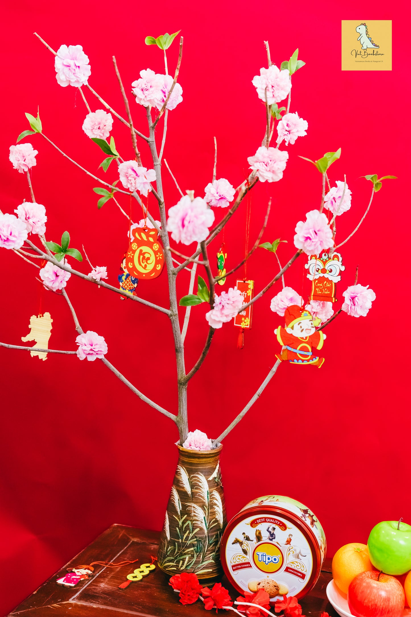 Đồ trang trí Tết bằng gỗ Tết Sum Vầy (Tết Together) Lunar New Year wooden decoration sets|