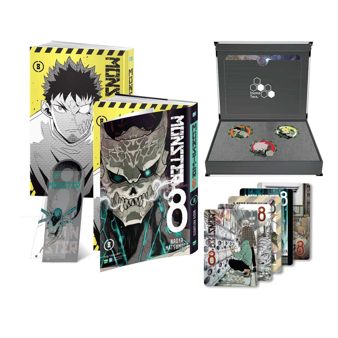 Monster 8 Tập 8 bản sưu tầm  - Dark Ver - Tặng Kèm JAKDF Box (3 Metal Pin Badges + 5 Card PVC) + Set Bookmark Hai Lớp