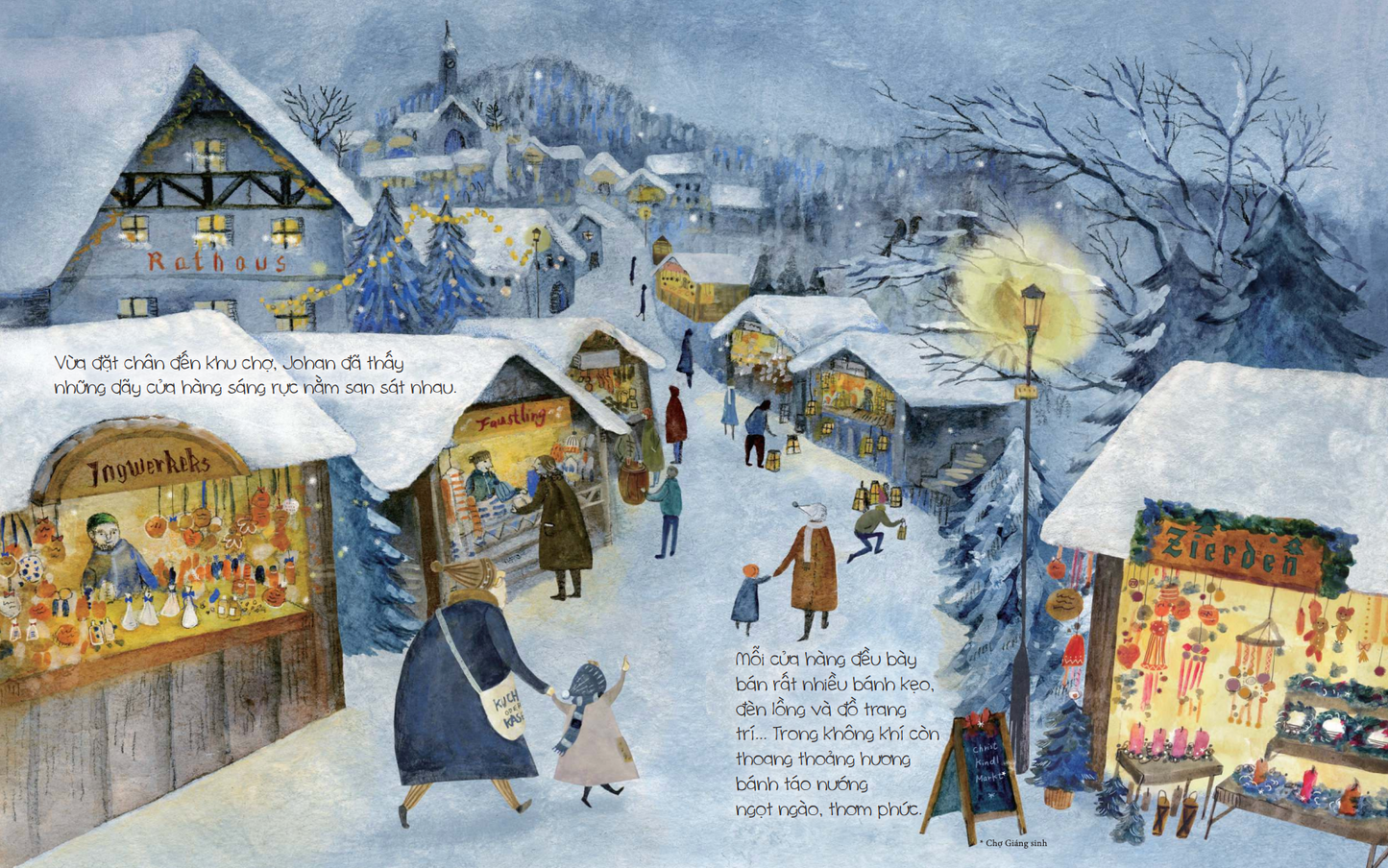 Đêm kì diệu ở khu chợ Giáng sinh| The magical night at the Christmas market in Vietnamese