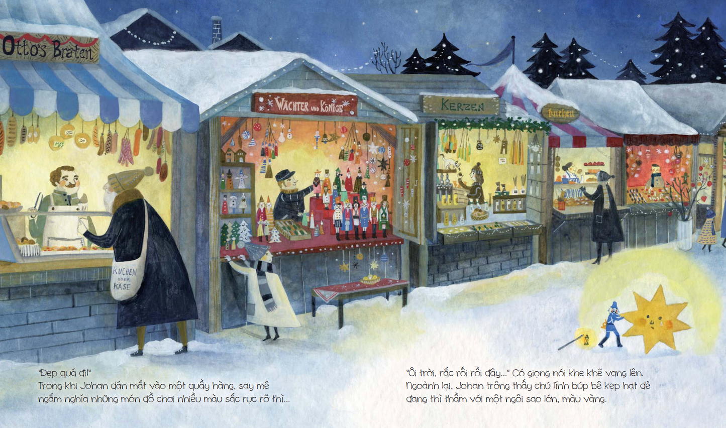 Đêm kì diệu ở khu chợ Giáng sinh| The magical night at the Christmas market in Vietnamese