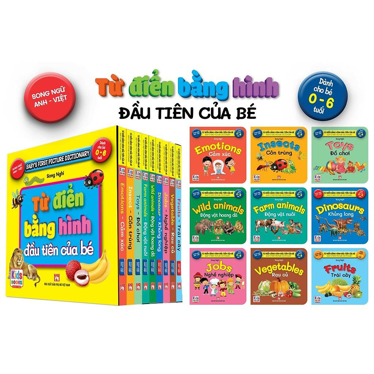 Combo Baby's First Picture Dictionary bilingual Vietnamese English- Từ Điển Bằng Hình Đầu Tiên Của Bé (Song ngữ Anh-Việt) (Bộ 9 cuốn)