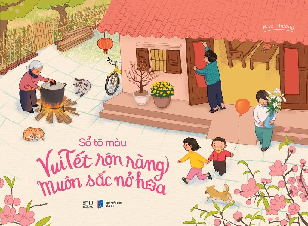 Lunar New Year Coloring Book (Sách Tô Màu ngày tết) Combo 3 cuốn
