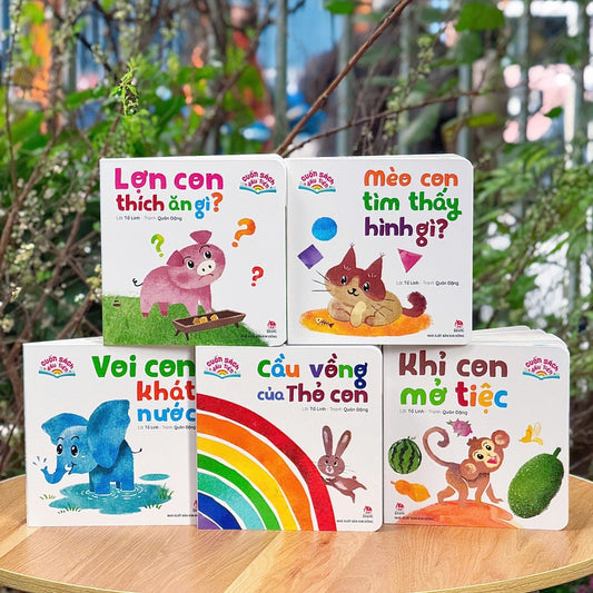 Combo 5 cuốn Cuốn sách đầu tiên của bé (A series of 5 small size boardbooks for kids in Vietnamese)