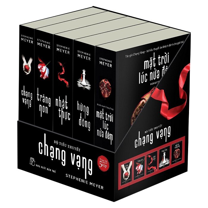 Boxset Trọn Bộ 5 cuốn Chạng Vạng+ Trăng Non+ Nhật Thực + Hừng Đông + Mặt Trời Lúc Nửa Đêm