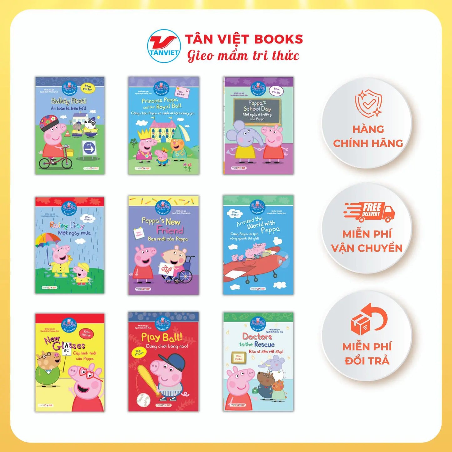 Combo 9 Cuốn - Peppa Pig - Song Ngữ Anh - Việt (Bilingual Peppa Pig in English and Vietnamese)