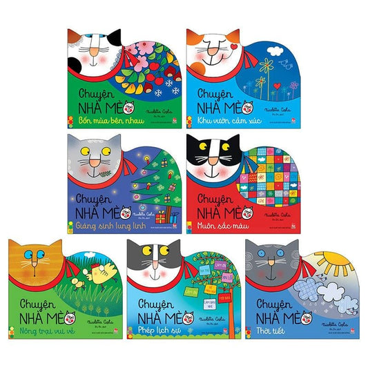 Combo 7 cuốn Chuyện nhà mèo (sách bìa cứng)| Stories of the cat family Combo 7 boardbooks 
