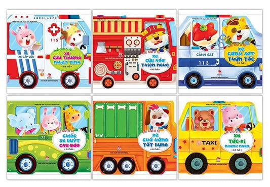 Thế giới xe ô tô combo 6 cuốn dành cho bé| The world of vehicles in Vietnamese