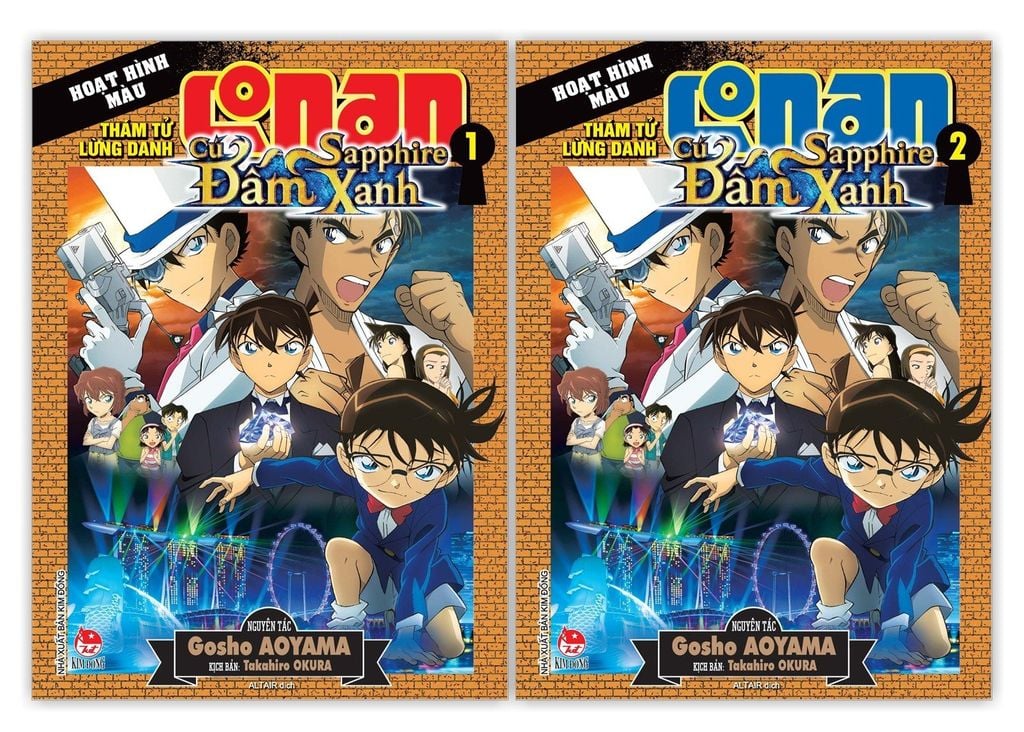 Combo Thám Tử Lừng Danh Conan - Hoạt Hình Màu - Cú Đấm Sapphire Xanh 2 cuốn