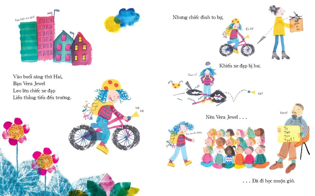 "Vera Jewel Đi Học Muộn| Vera Jewel Is Late For School Bilingual Vietnamese English Books
