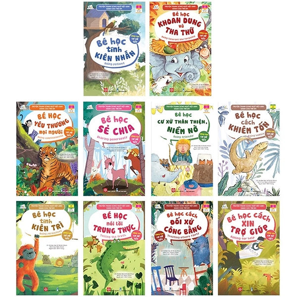 Truyện tranh song ngữ Việt-Anh dành cho trẻ em - Cùng học cư xử tốt - bộ 10 cuốn
