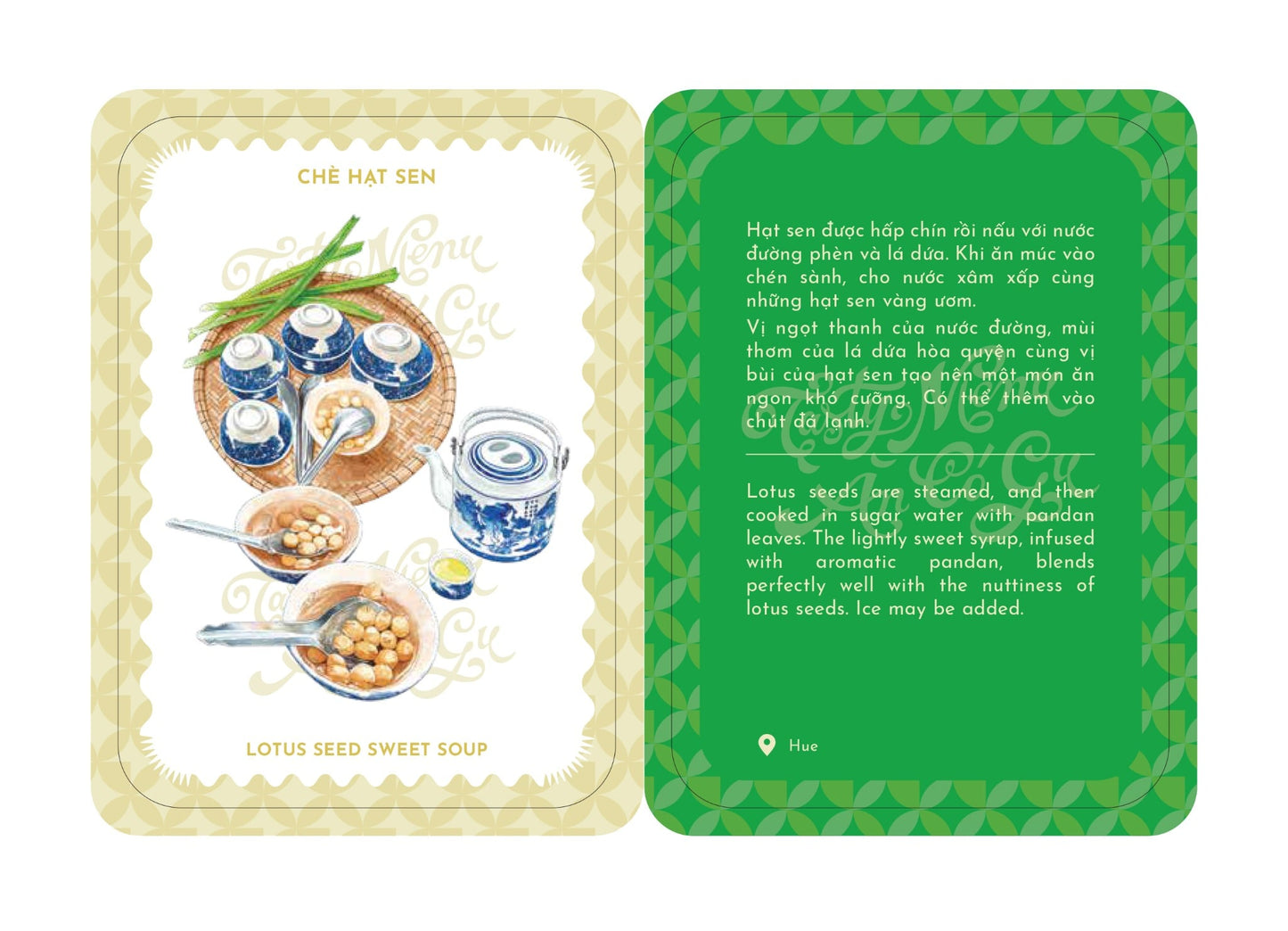 Tasty Menu-- Vietnamese food gamecard in Bilingual