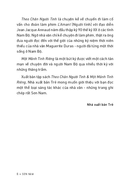 Theo Chân Người Tình & Một Mảnh Tình Riêng (Sơn Nam)