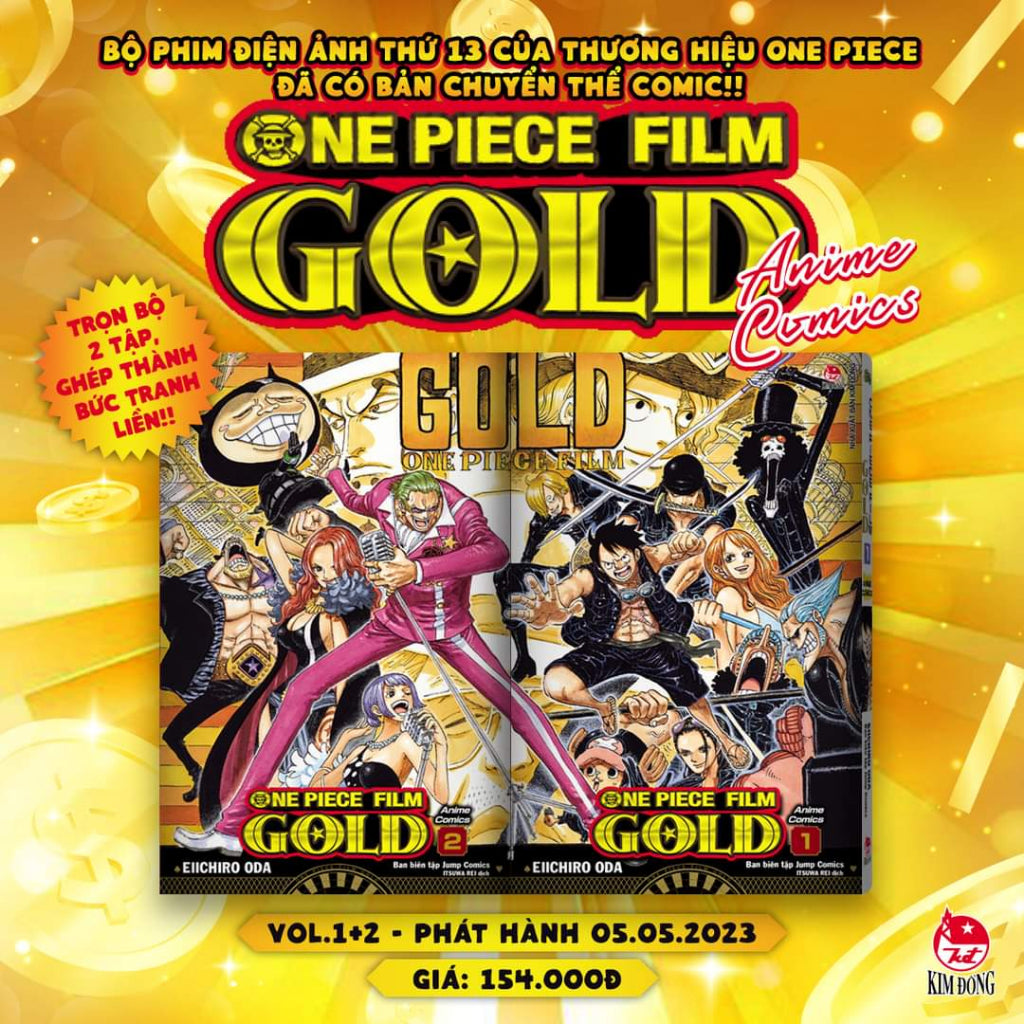 One piece gold Anime Comic Combo 2 cuốn