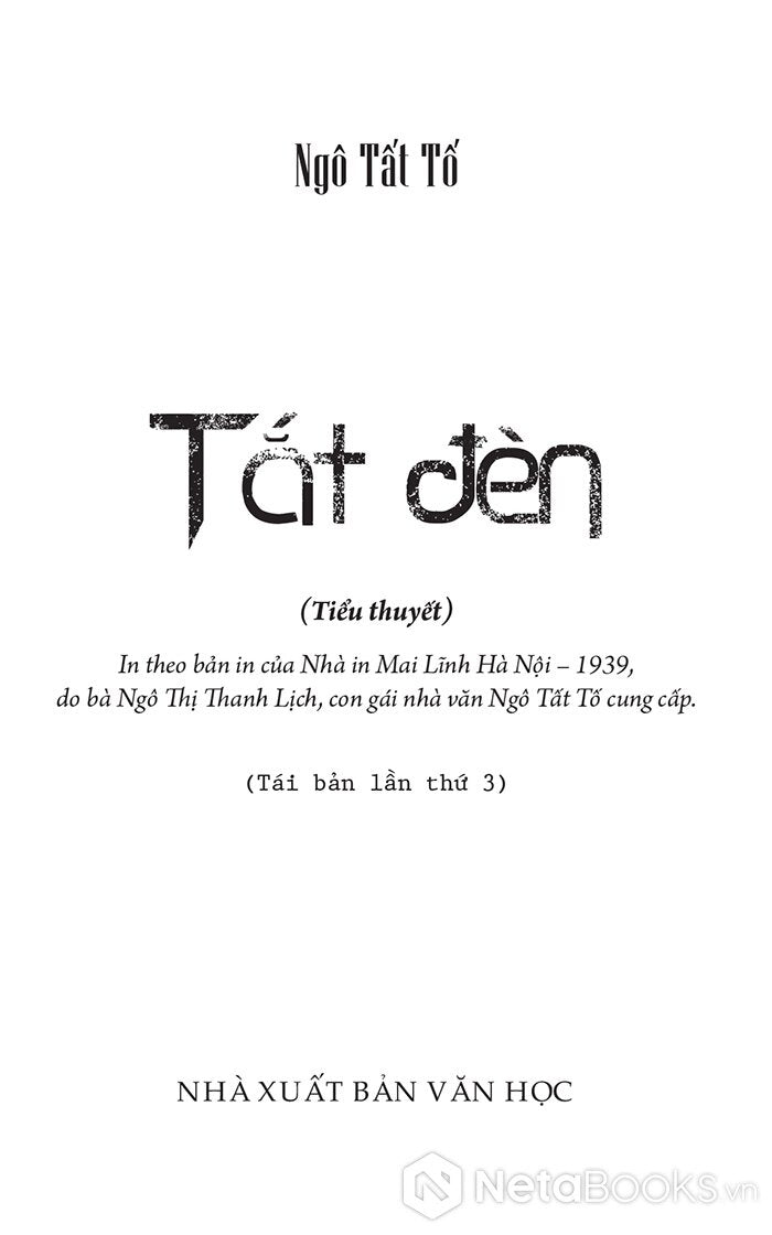 Tắt Đèn - Ngô Tất Tố (Preorder)