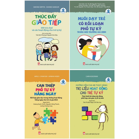 Trọn bộ Combo series sách cho trẻ tự kỷ- Đồng hành cùng trẻ tự kỷ (bộ 4 cuốn)