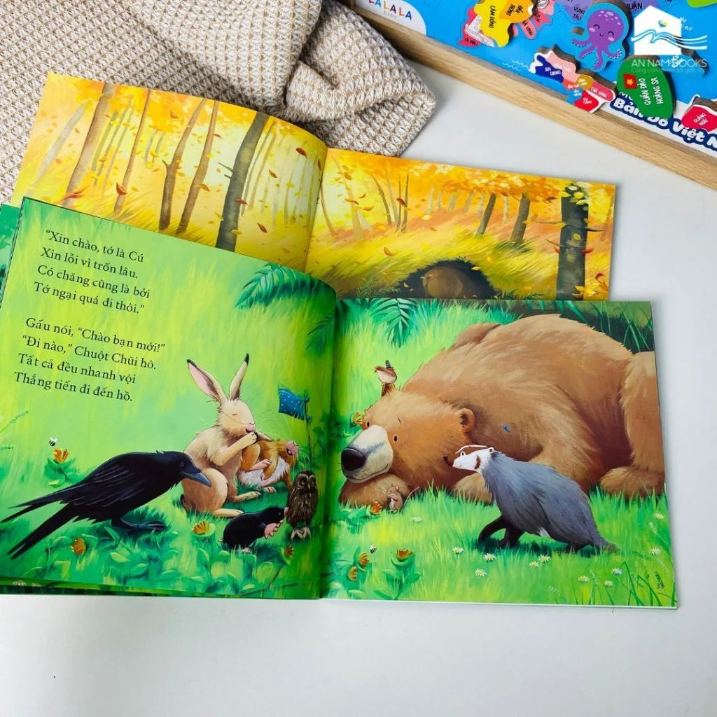Bộ 5 Sách Tranh Song Ngữ Gấu Hòa Đồng Gấu Khôn lớn (Karma Wilson) Bear Books Bilingual Picture Book Collection – Set of 5