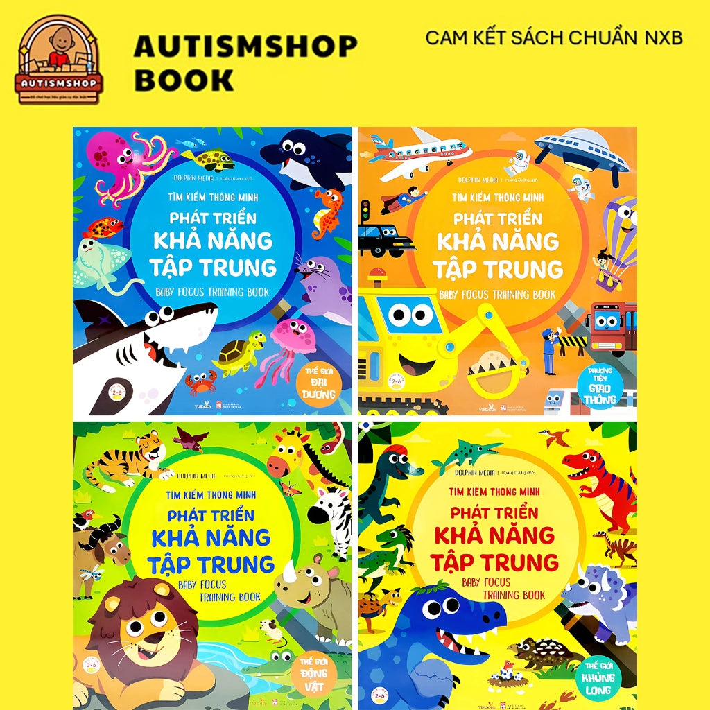 Combo 4 cuốn Tìm kiếm thông minh (Baby focus training books Vietnamese edition)