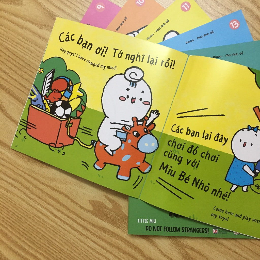 Ehon Kĩ Năng Sống - Miu Bé Nhỏ 8 Cuốn Song Ngữ| Combo 8 Bilingual Vietnamese English Books