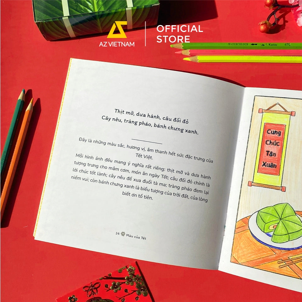 Lunar New Year Coloring Book (Sách Tô Màu ngày tết) Combo 3 cuốn
