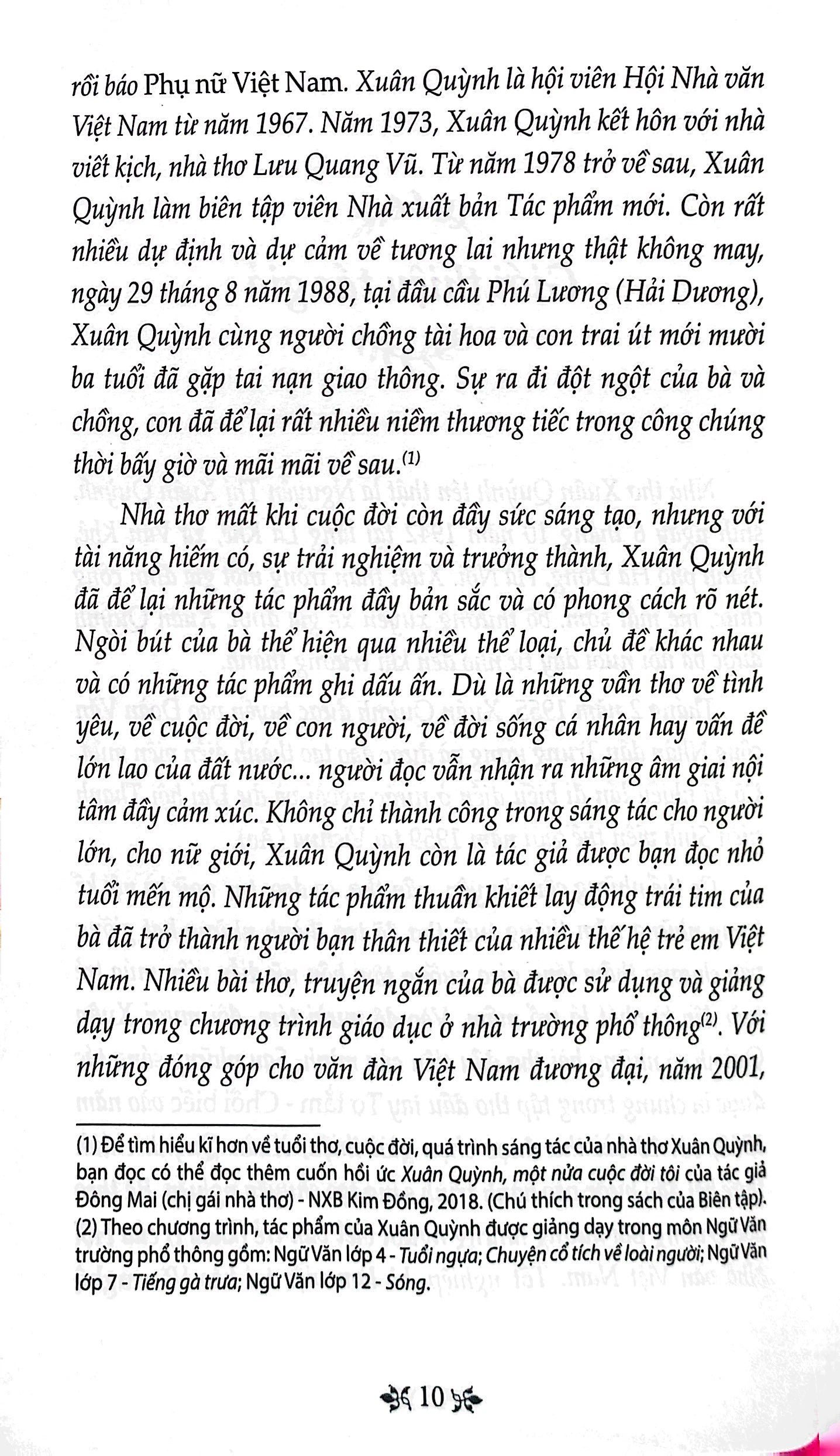 Văn Học Trong Nhà Trường - Thơ Xuân Quỳnh