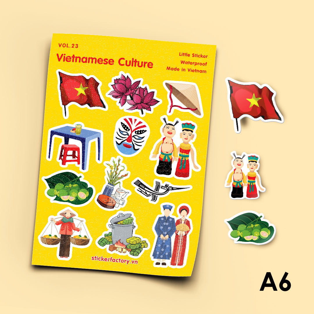 Vietnamese Culture Little A6 Stickers Set