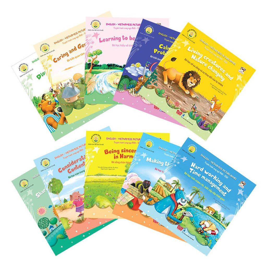 Combo 10 cuốn truyện tranh song ngữ Nuôi dưỡng tâm hồn- Combo 10 bilingual Vietnamese English books for emotional intelligence